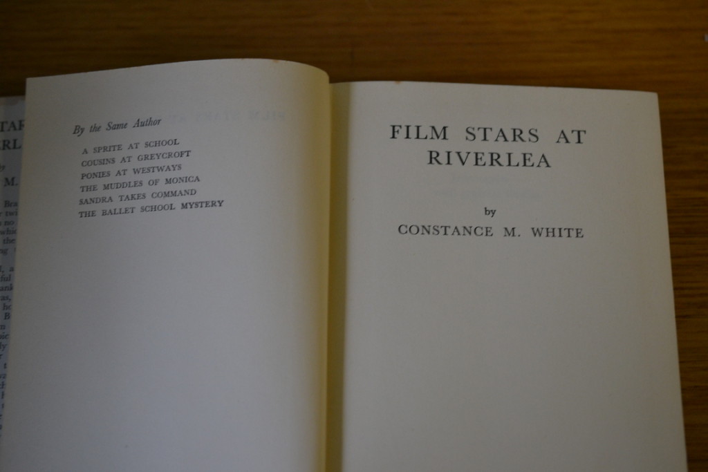 Old book Film starts at Riverlea Constance M white hard cover