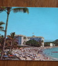 Vintage Postcard 1965 Waikiki beach and the Moana Hotel