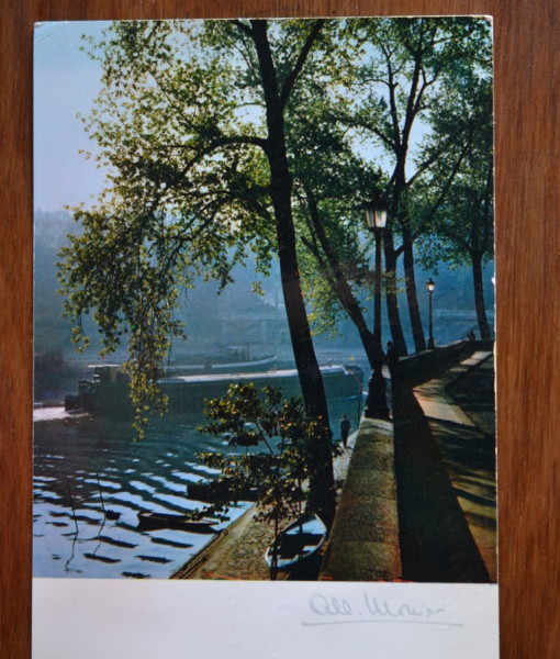 Vintage Postcard 1965 Paris La Sene au Quai d'Anjou