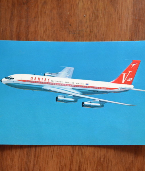 Vintage Postcard 1965 Qantas Empire Airways Boeing 707
