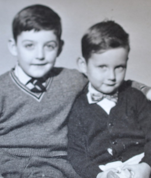 Vintage Black & White photo boy Child  boys brothers