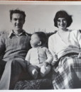 Vintage Black & White photo boy Child baby mother and father family