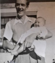 Vintage Black & White photo Father and baby