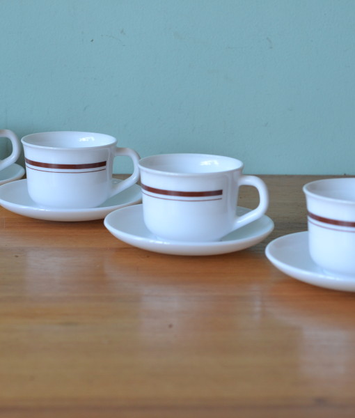 Vintage Acropal set teacups / coffee cups & saucers made in France