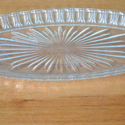 Art deco cut glass dish serving nibbles tray tableware
