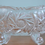 Vintage pressed glass boat dish cut glass tableware