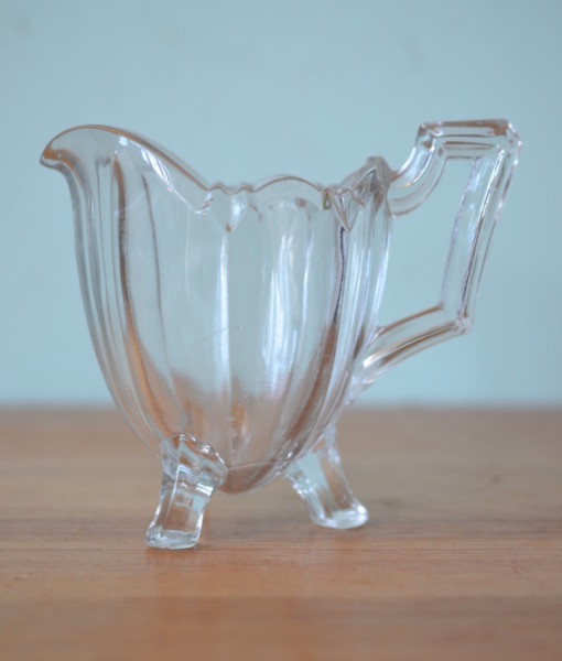 Vintage jug Art Deco cut glass  glassware  creamer / milk