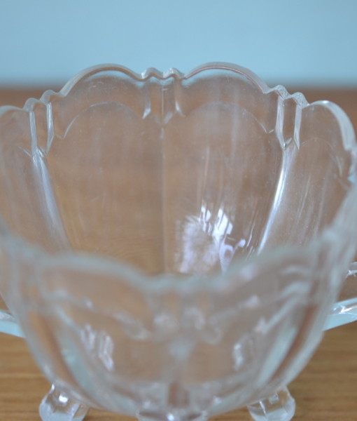 Vintage bowl Art Deco cut glass glassware dish condiment