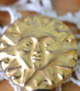 Vintage 6 x ceramic spoons sun & moon