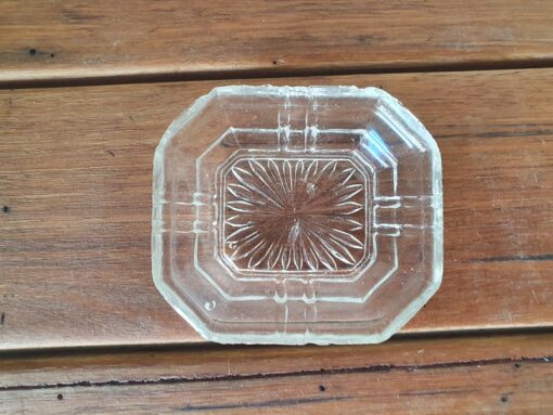 Vintage small butter dish pressed glass PLt2