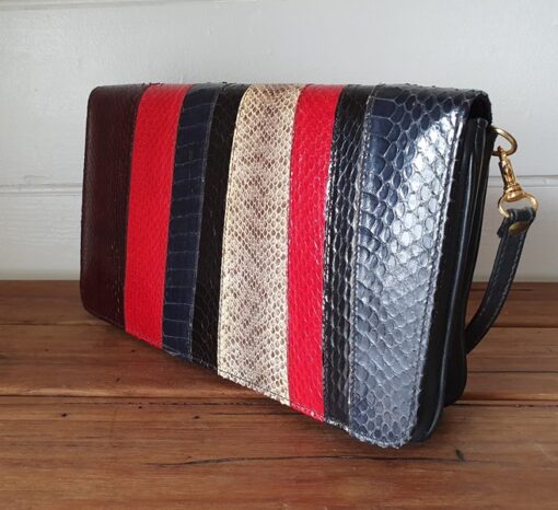 Vintage Roman snake Leather handbag  purse shoulder bag 6WTPL