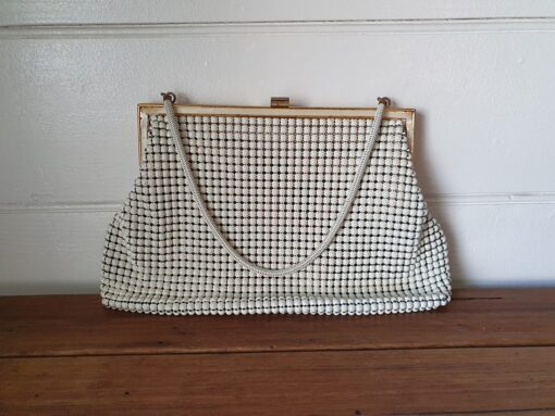 Vintage Glomesh handbag purse bag white 6WTPL