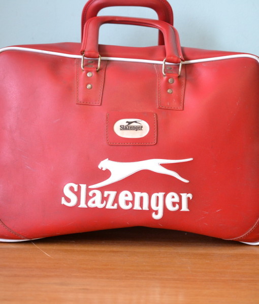 Vintage red  Slazenger overnight travel bag