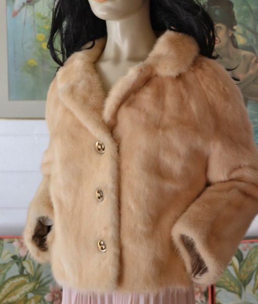 vintage cream fur jacket