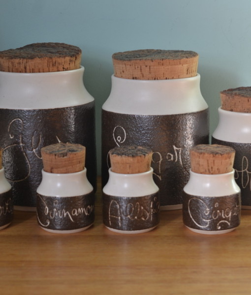 Vintage Kitchen canisters ceramic Hanstan Australian Pottery