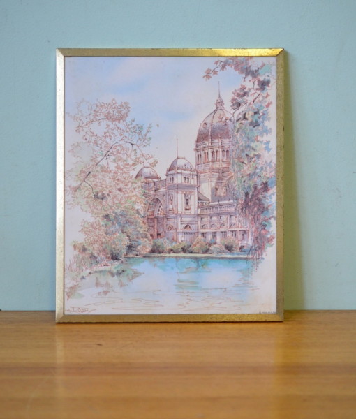 Vintage Print by Home & Deco water colour gold frame
