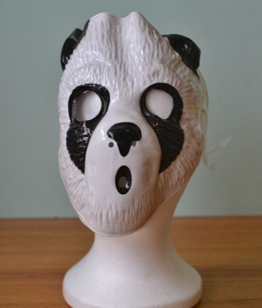 Vintage Panda animal mask 1980s Halloween