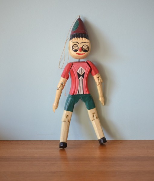 Vintage wooden Pinocchio doll figure