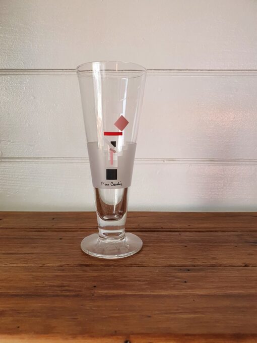 Vintage tall drinking glass Pierre Cardin DBt4