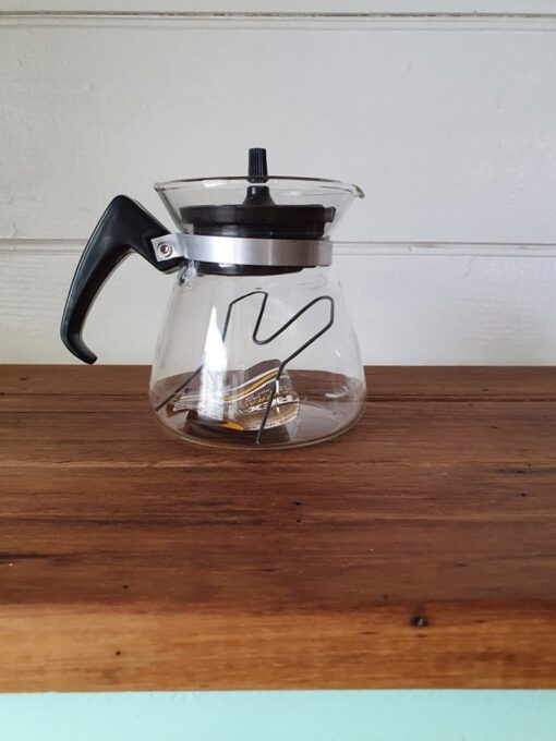 Retro clear glass Pyrex Kettle 2 cup pot teapot DBT4