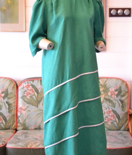intage retro green dress size 16 Stitches Plus Aerosc