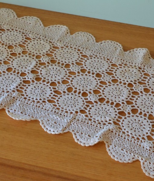 Vintage crotchet / lace  rectangle table runner  3195 No 535