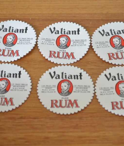 Vintage  Valiant Pure Rum coasters x 6