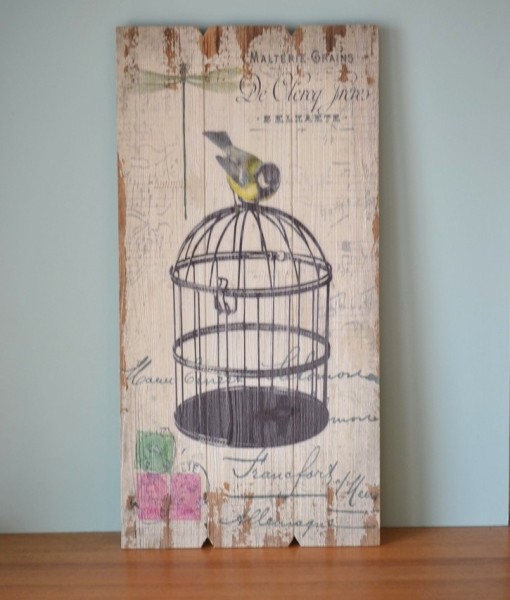 Vintage  style wall hanging shabby chic french provincial bird cage