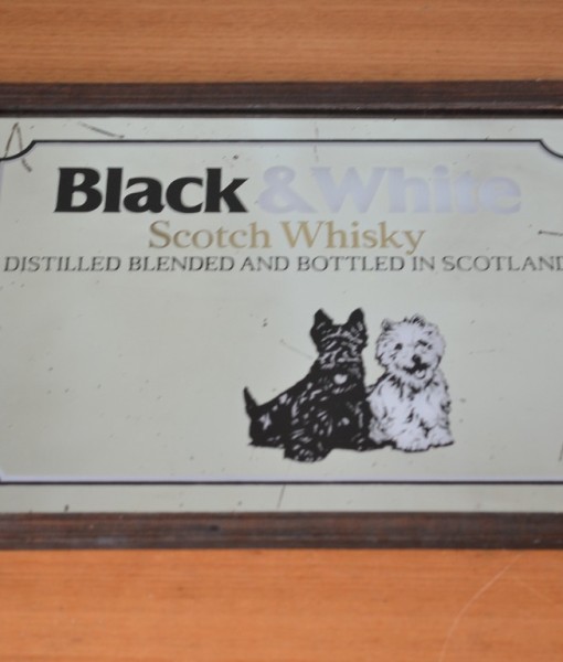 Vintage Black & White Scotch Whisky mirror