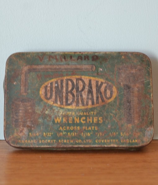 Vintage Unbrako tin empty