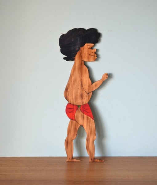 Vintage aboriginal figure plywood 1950s