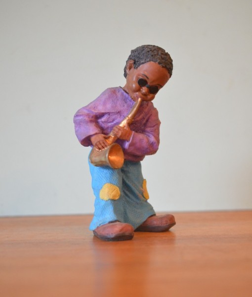 Vintage black Jazz saxophone music figurine