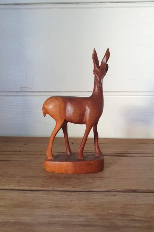 Mid century Teak  wooden Deer figurine Lot 3 OT10