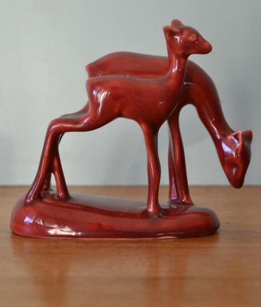 Gouda Koninklyke Zwid Holland Glazed Ceramic Deer Figurine