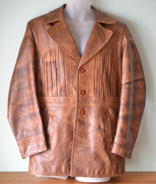 Vintage Mens M brown leather jacket  size 42