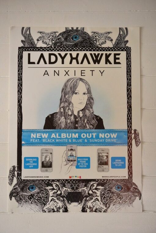 Music poster LadyHawke Anxiety print wall art 2012 promo