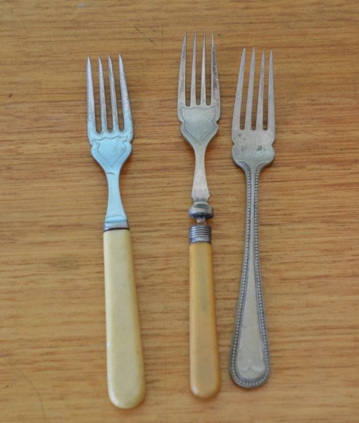 Vintage 3 x vintage forks faux bone and epns