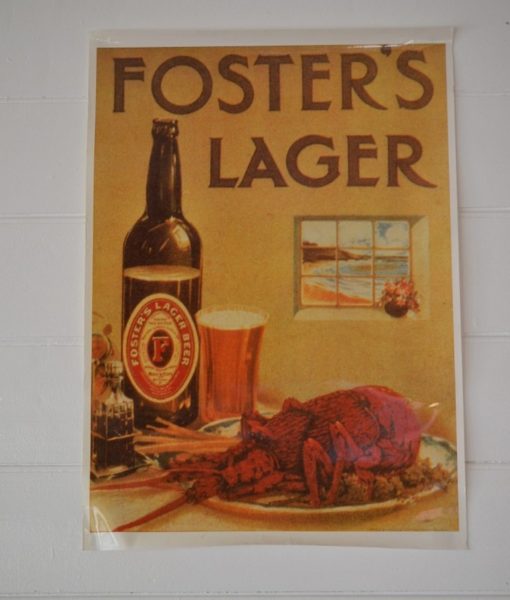 Vintage  wall art poster Fosters Lagar beer