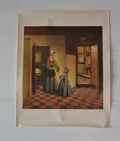 Vintage poster Victorian print Holland lady & girl