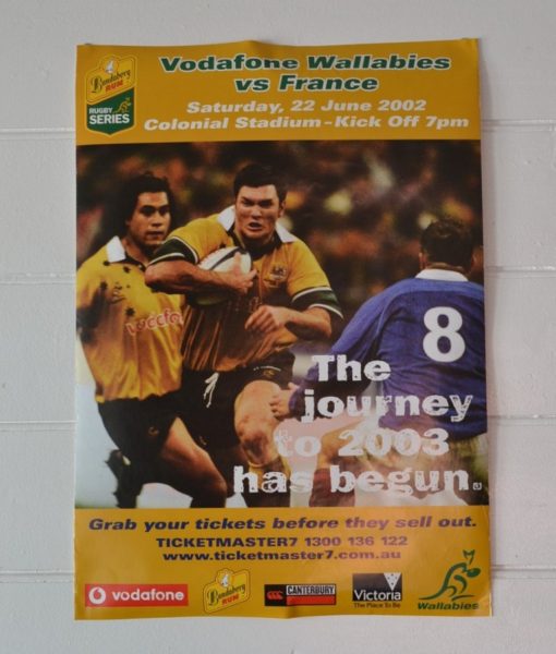 Vintage poster Australian Wallabies Vrs France 2003