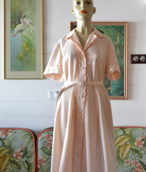 Vintage  Aprocot summer dress mid century size 14