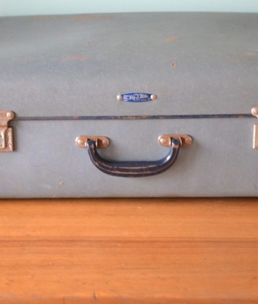 Vintage New Lite luggage suitcase  display blue