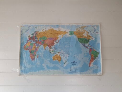 Vintage world map poster Hema Maps 2006