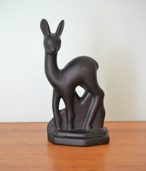 Mid century Syco Sweden Black ceramic deer HPT3