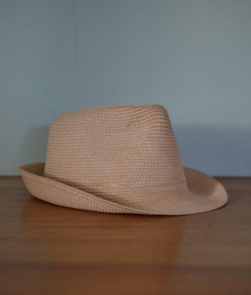 Vintage men's hat edora Wide Brim Panama Bowler Trilby cotton