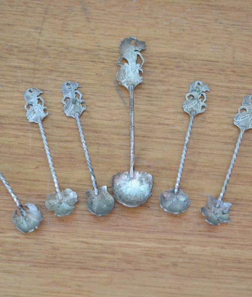 Antique 6 x teaspoons  stamped ANZO 800 victorian
