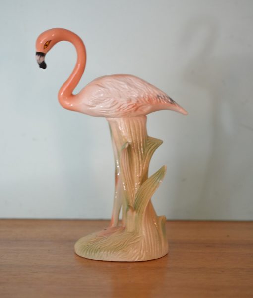 Vintage   pink Ceramic  flamingo's Japan figurines statue