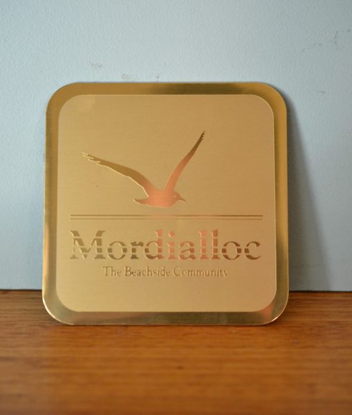 Vintage Mordialloc gold coasters rare x 6