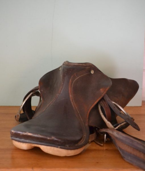 Vintage brown Leather pony saddle