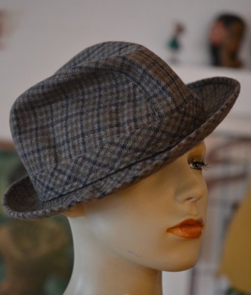 Vintage Tweed men's hat  fedora size 59